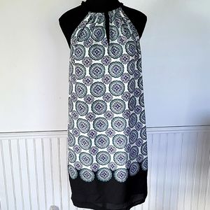 Jacob Chic Emerald pattern neck line dress